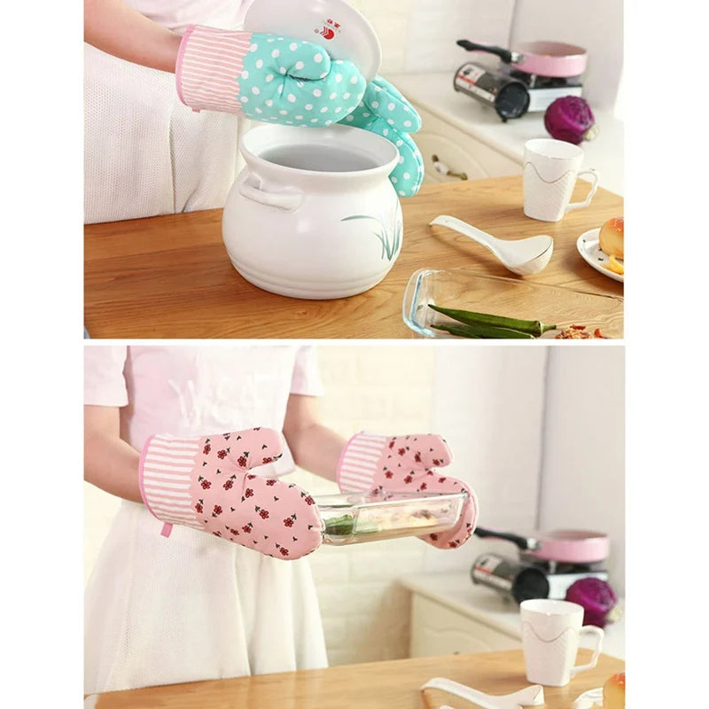 1Pcs Hot Oven Mitts Baking Anti-Hot Gloves Pad Oven Microwave Insulation Mat Baking Kitchen Tools