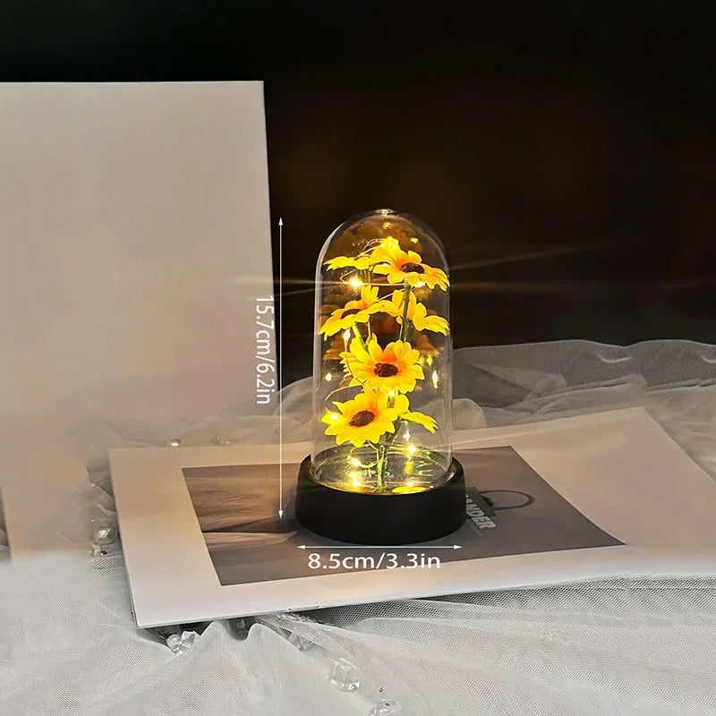 Artificial Sunflower Plastic Set Valentine's Day Mother's Day Eternal Flower Gift Birthday Gift Can Light Up