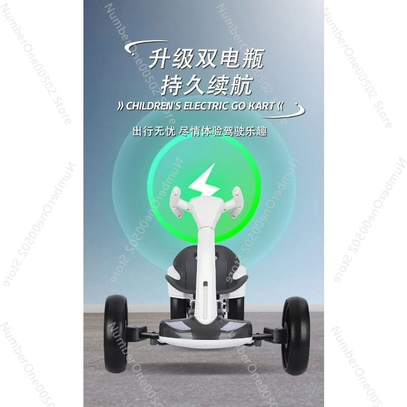 Children's electric kart electric four-wheeler foldable adults can sit in a portable children's car