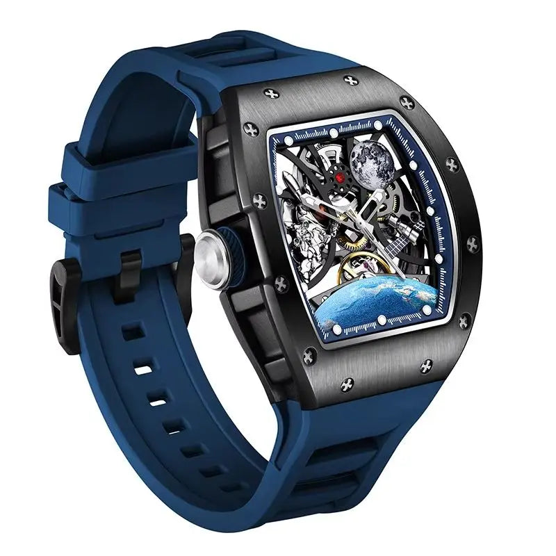 Hollow Automatic Mechanical Watch 5ATM Waterproof Sports Silicone Strap Custom Logo High-Quality Wristwatch Active Lifestyle