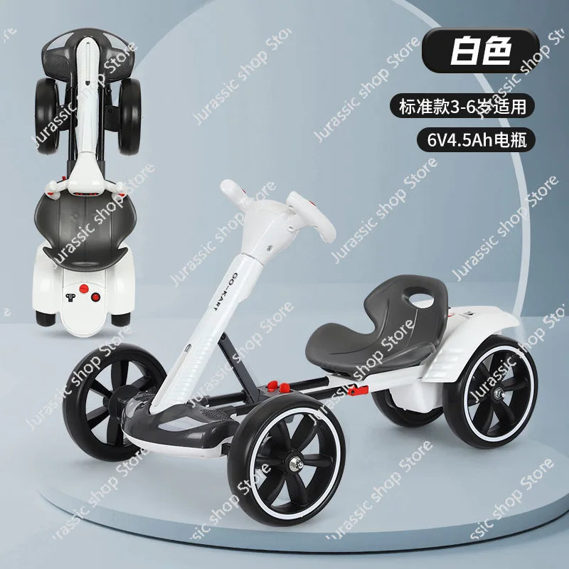 Children's Electric Kart Free Installation Can Sit Electric Car Children Charging Remote Control Folding Stroller