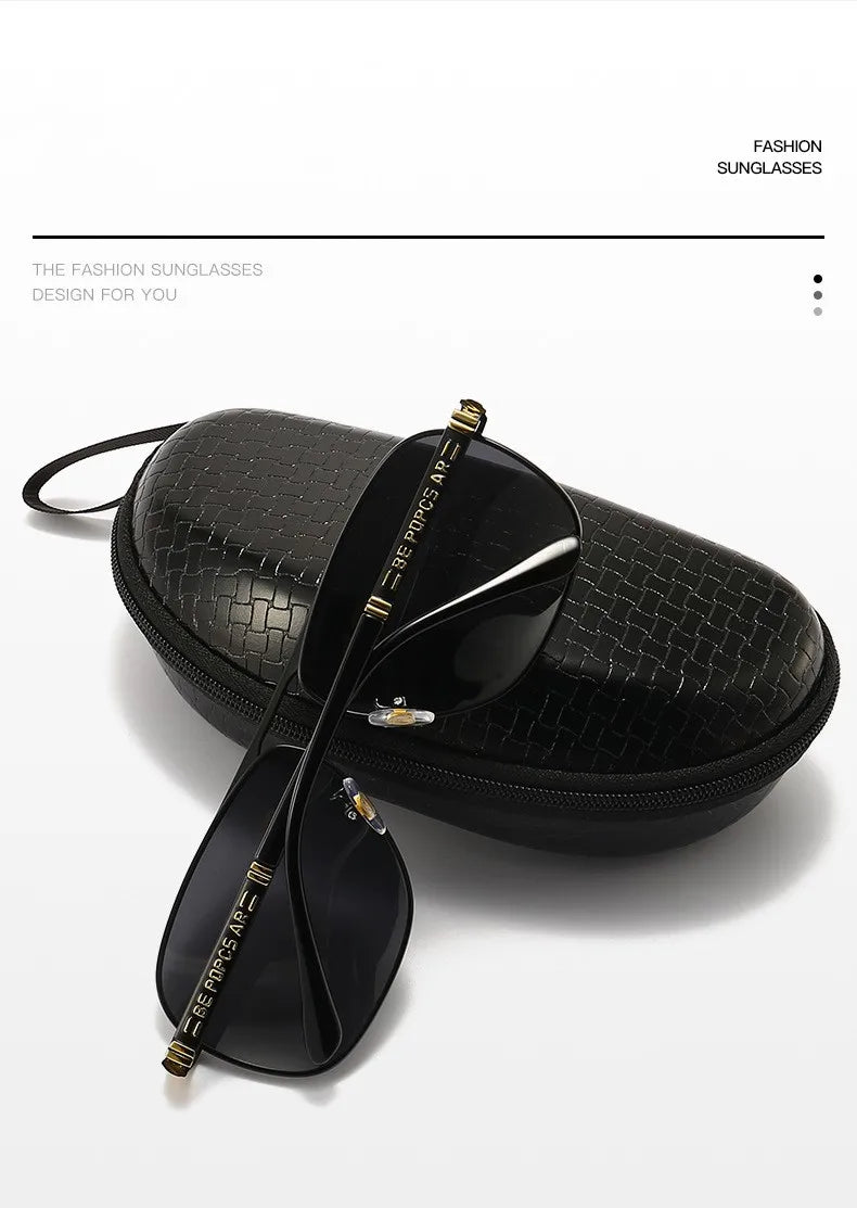 KAMMPT Oversized Vintage Sunglasses Men Women Fashion Polarized Photochromic Shades Eyewear Double Bridge Driving Sun Glasses