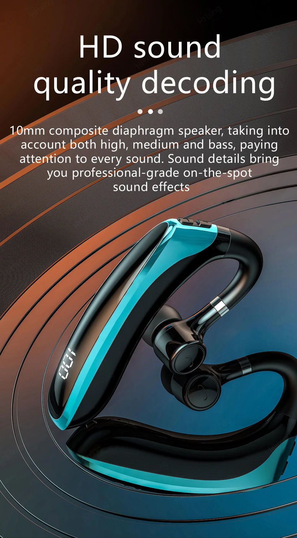 Wireless Bluetooth Headphones With Microphon Earphone ENC Noise Cancelling Handsfree Talking Headset Busines Auriculares Driving