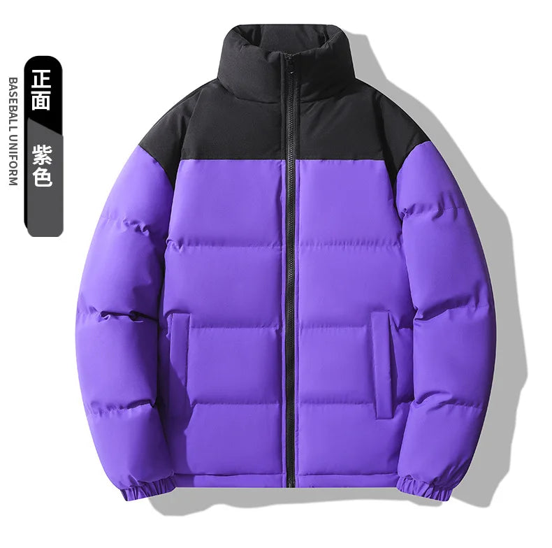High End Clothing Men Padding Winter Brand Patchwork Designer Cotton Padded Oversized Jackets Male Windproof Coat Parka Overcoat