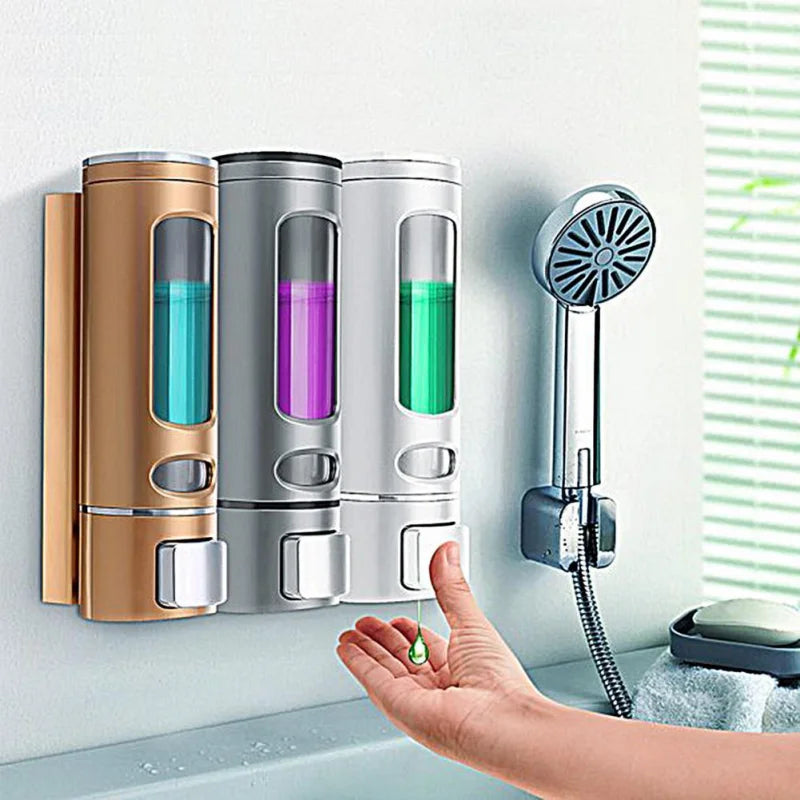 Lamgool Single/double Soap Dispenser Wall-Mount Shower Bath Shampoo Dispenser Liquid Soap Container Bathroom Accessories