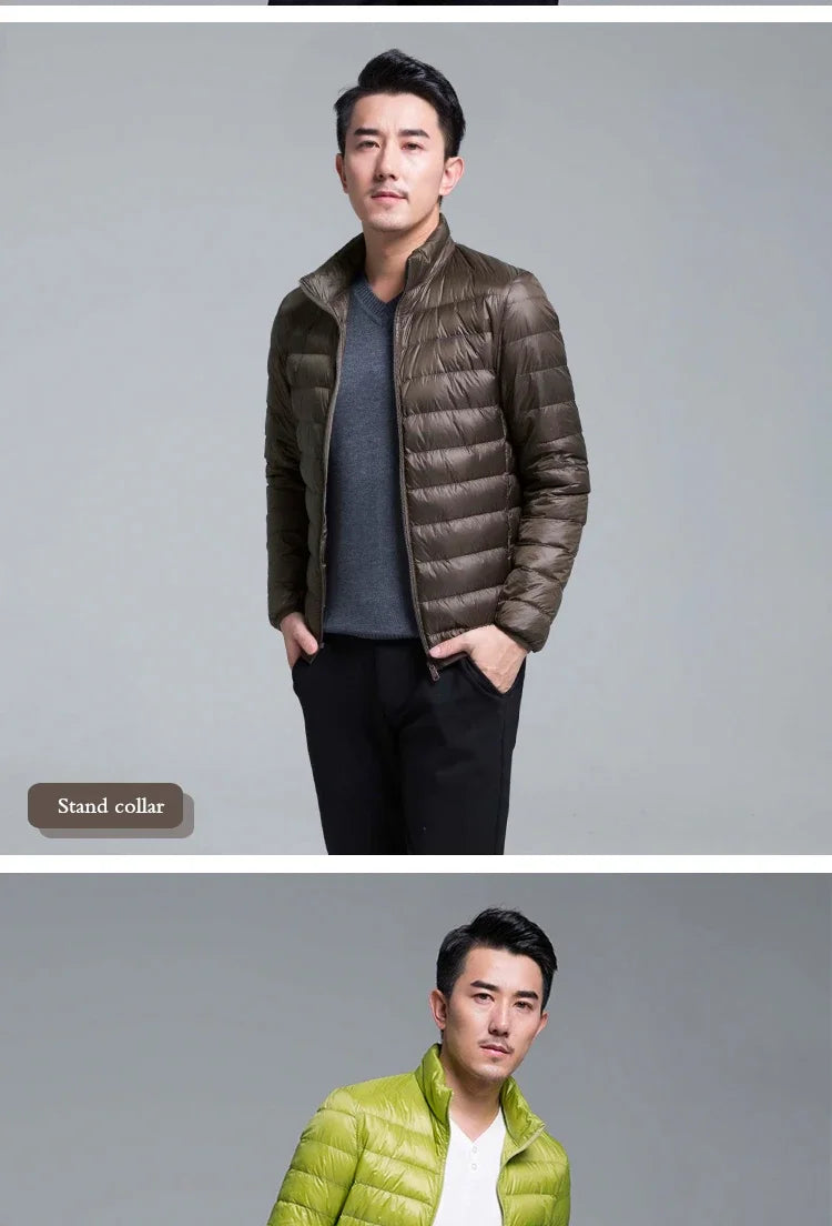 2024 New Arrivasl Men's Ultra Lightweight Packable Down Jacket Autumn Spring Winter Water and Wind-Resistant Breathable Coat