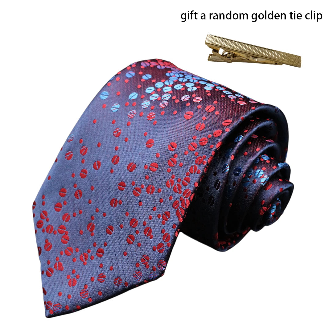 Men's Red Purple Plaid Tie stripe Handmade Woven Fashion Business Tie Geometric Style Polyester Silk Material for Wedding