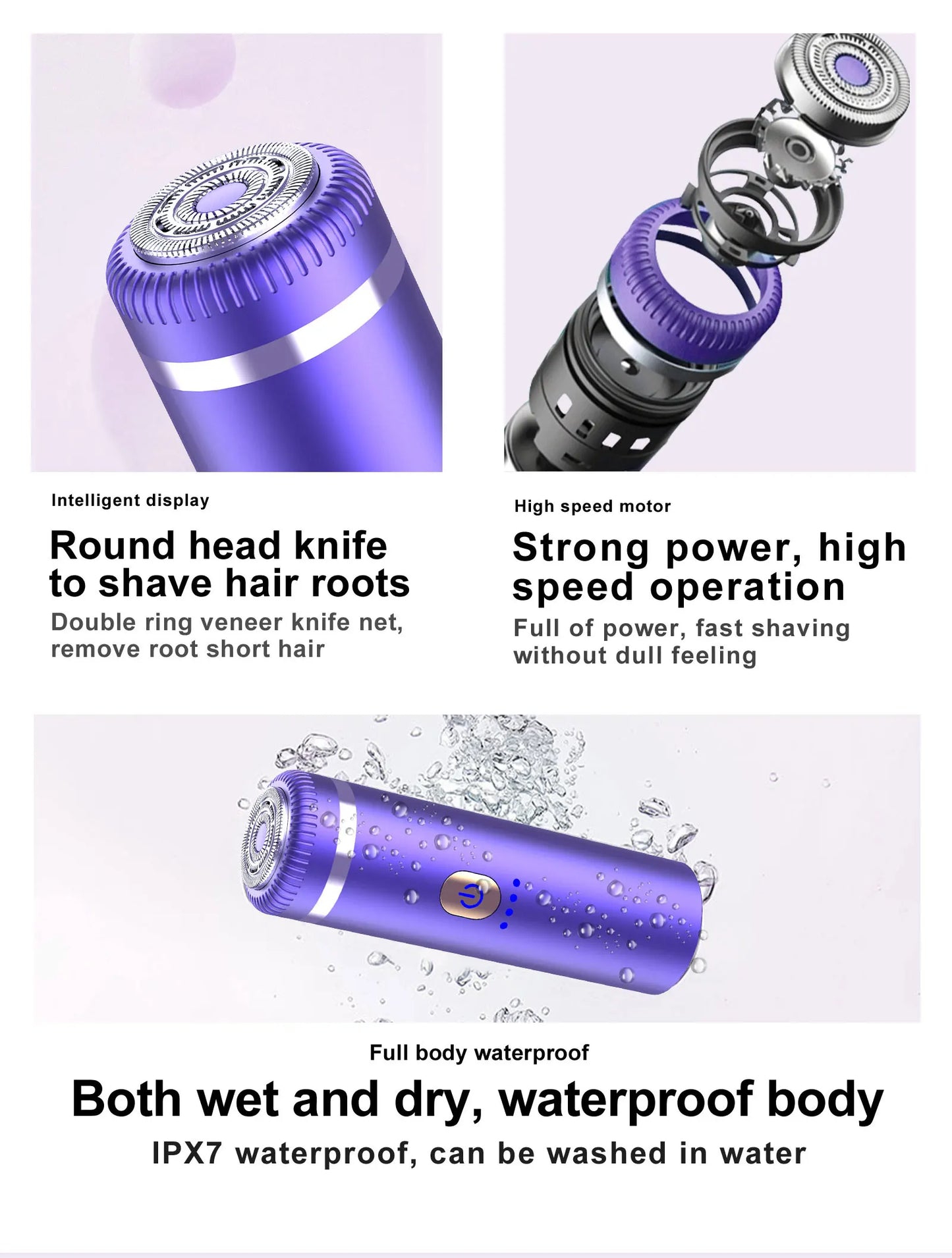 Facial Hair Remover for Women, Eyebrow Trimmer Nose Hair Mini Bikini Razor Precise Shaper, Portable Rechargeable Epilator for Li