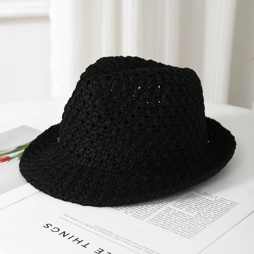 Women's Vintage Jazz-inspired Fisherman Bucket Hat Summer Breathable Sunscreen Sunshade Sun Hat