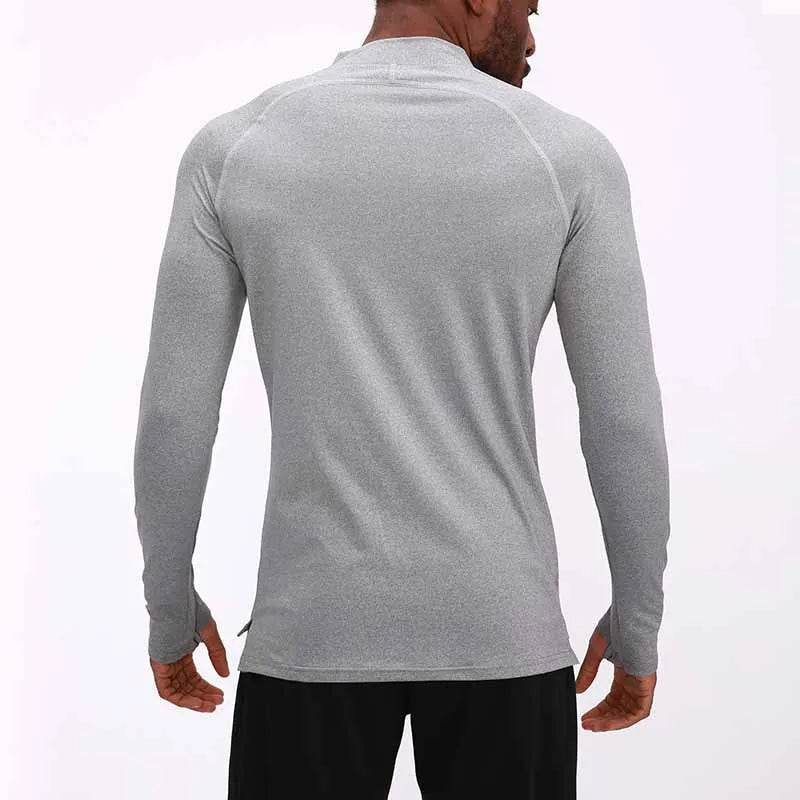 Men's Long Sleeve Fitness T-Shirt Quick Dry Breathable Sportswear Outdoor Running Basketball Elastic Sports Slim Tops Clothes