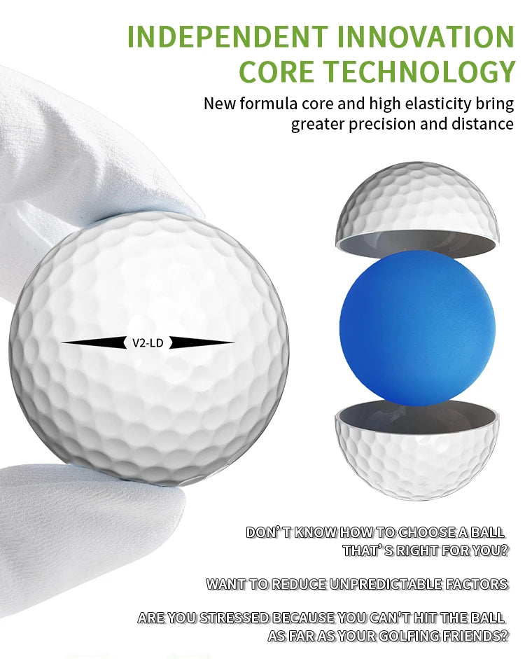 Caiton 50pcs 2-Layer Tournament Golf Balls, Soft Feel, Max Distance, Spin Control, Durable, Precision, Ideal for Training & Play