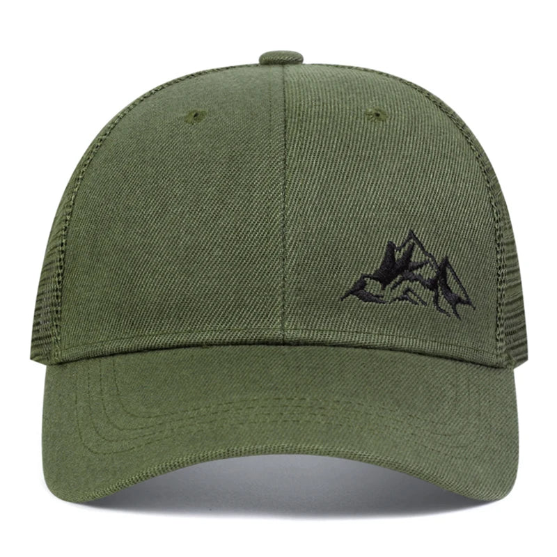 Unisex Mountain Range Embroidery Baseball Net Caps Spring and Summer Outdoor Adjustable Casual Hats Sunscreen Hat