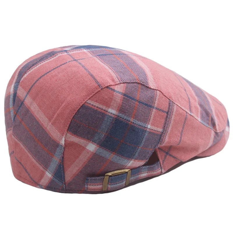 New Classic Plaid Beret Women Retro Art Leisure Hat for Men Spring Summer Breathable Baseball Cap Casual Suncap Outside Female