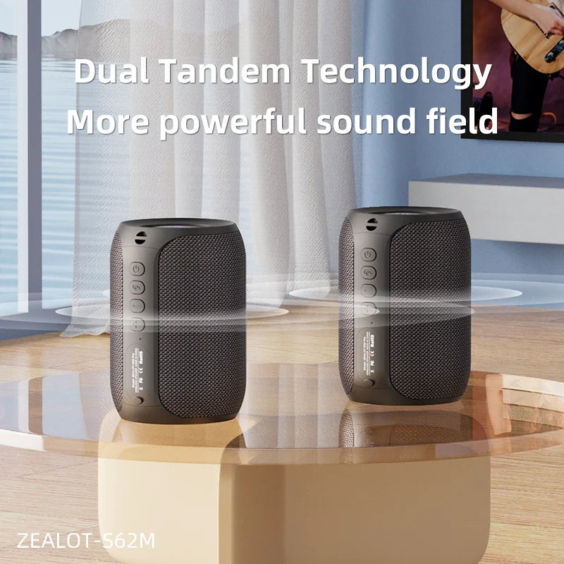 ZEALOT-S62M Karaoke Machine Portable Bluetooth 5.3 Speaker System with 1-2 Wireless Microphones Home Family festival Gifts
