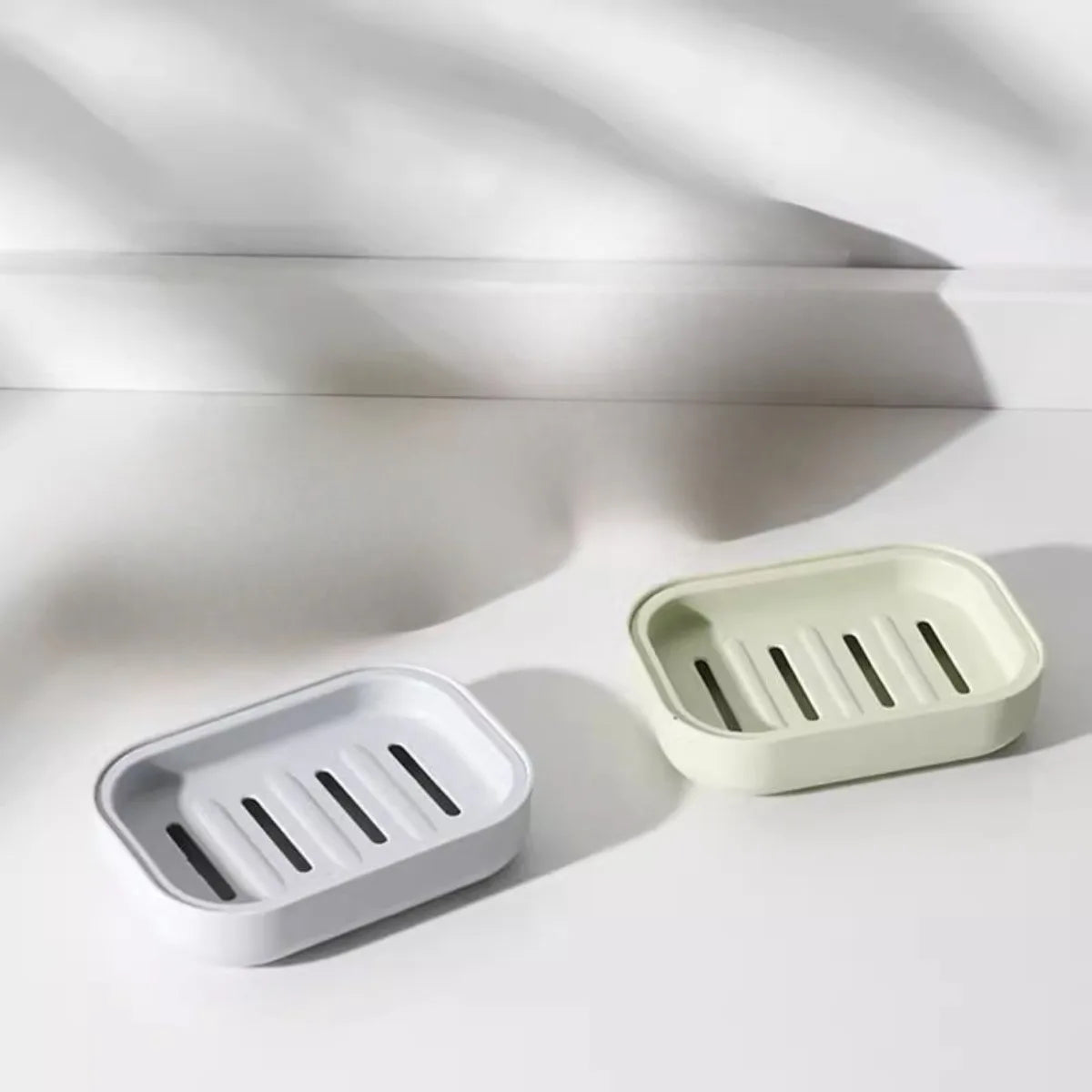 Double Layer Square Soap Dish with Cover Plastic Drain Toilet Soap Box Household Bathroom Travel Portable Creative Storage Box
