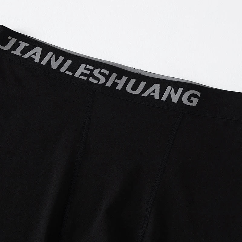 1/5 Pcs Men's Plus Size Black And White Long Sports Underwear Running Fitness Basketball Football Elastic Waist Shorts Teenagers