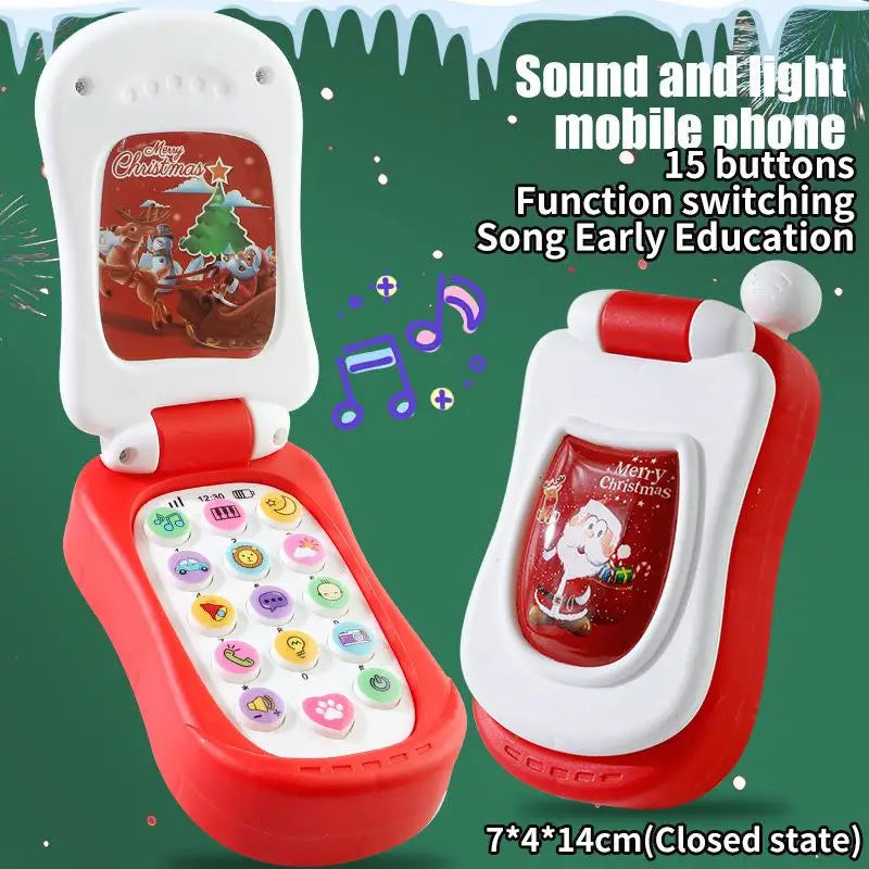 Interactive Early Education Toy: Cartoon Simulation Flip Phone with Music and Sound; Ideal for Children's Day Gifting