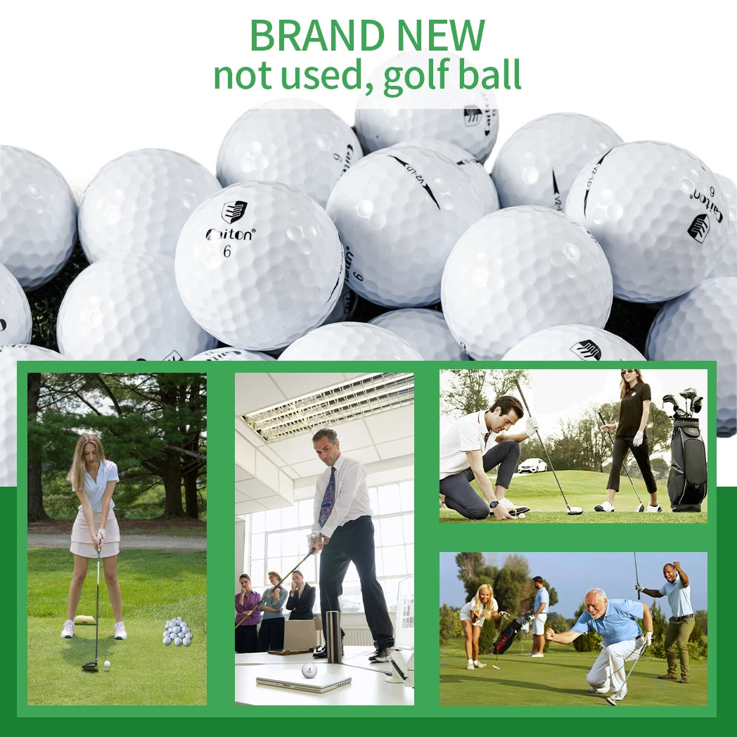 Caiton 50pcs 2-Layer Tournament Golf Balls, Soft Feel, Max Distance, Spin Control, Durable, Precision, Ideal for Training & Play