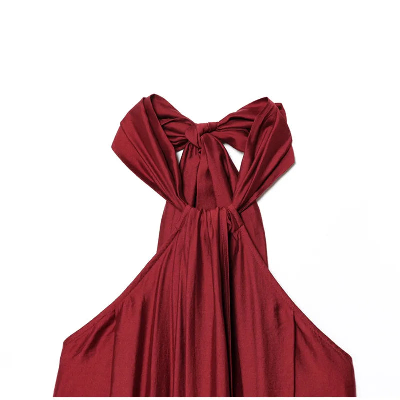 Fashion Women' S Long Dresses Halter Elegant Backless Sleeveless Split Dress Female Summer New Lady Beach Vacation Robes