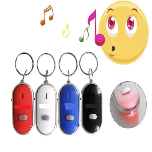 Anti-Lost Key Finder Keyring Flashing Beeping Alarm Key Locator Sound Control Smart Finder With LED Whistle Women's Men's Gift