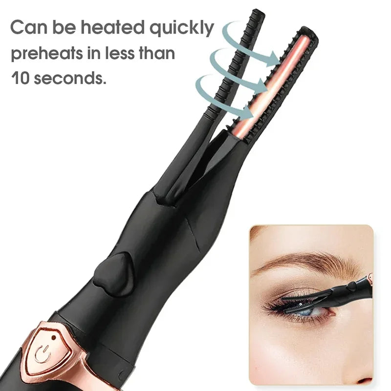 Portable Heated Eyelashes Curling Tool, Natural Fake Eye Lash, Beauty Supplies, USB, 3 Temperature Mode