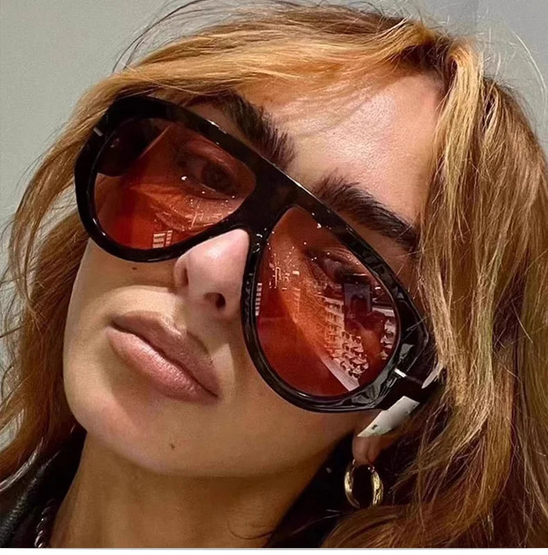 2025 Oversized Pilot Sunglasses for Women Men UV Protection Stylish Eyewear Thick Frame Unique Luxury Designer Sun Glasses Shade