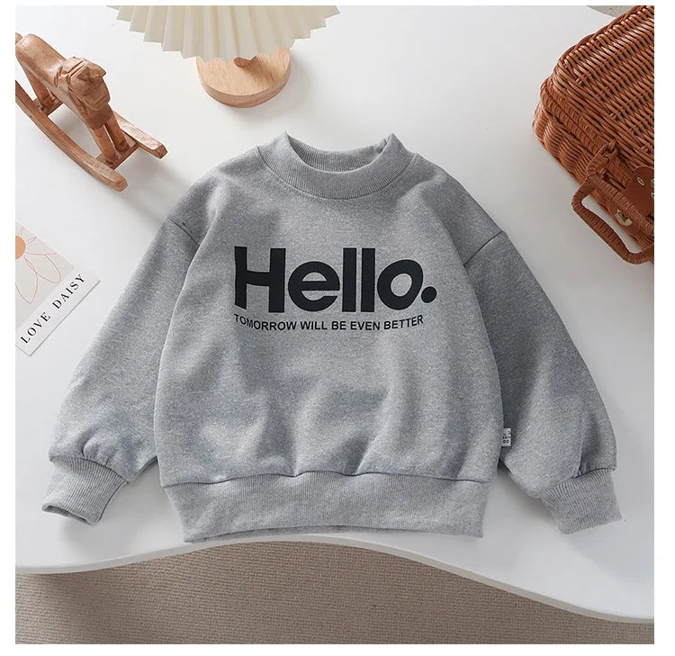 Baby Girls Boys Sweatshirt Kids Letter Hoodies Toddler Autumn Outerwear Winter Children's Clothing