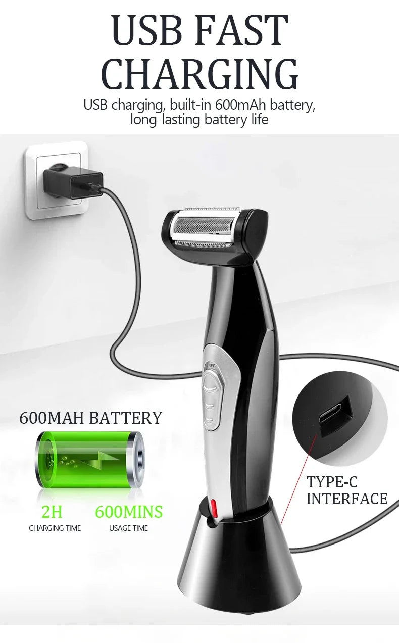 Back Shavers for Men Body Groomers Painless Hair Remover for Men Epilator Shaver Back Face Long Handle Portable Shaver Body Care