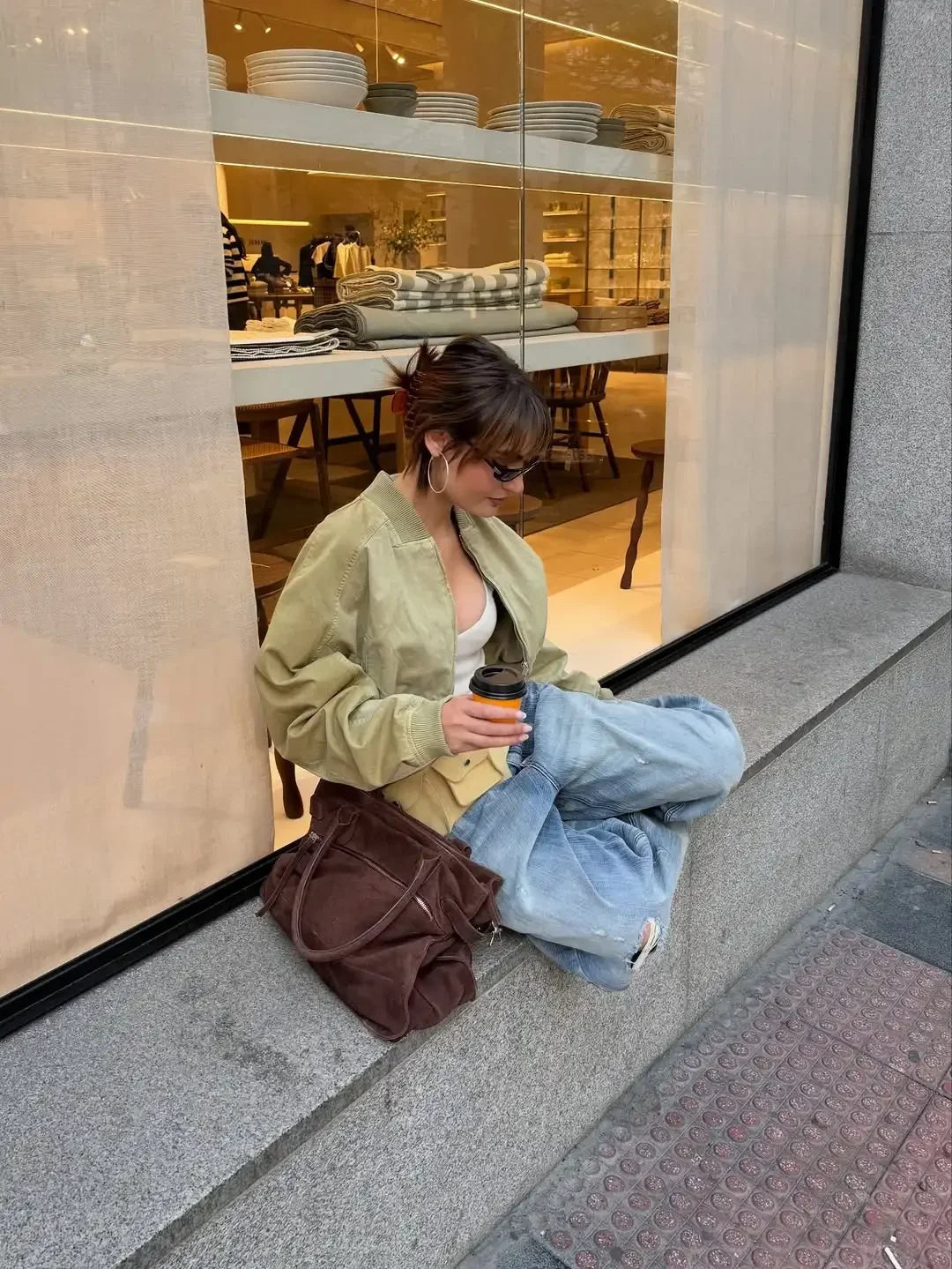 Cropped Bomber Short Jackets Women Solid Folded Hem Zipper Pockets Full Sleeves Coats Women Lady Casual Daily Street Outwear New