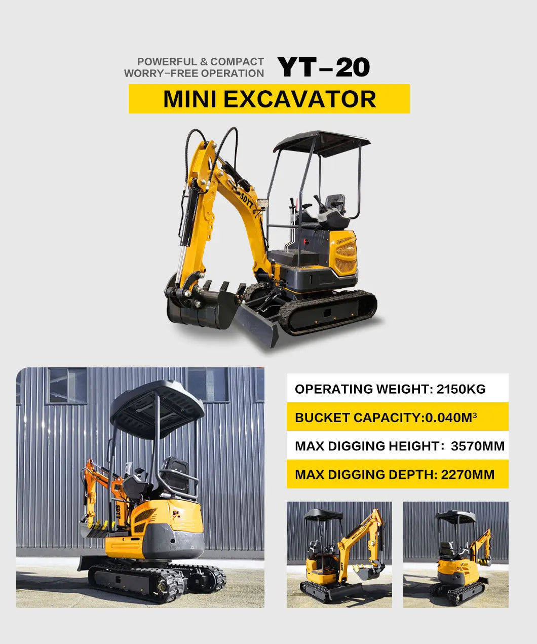 2026 Mini Excavator 2.0 Ton Euro 5 Kubota Engine Multi-Function Compact Digger For Farm Garden & Small Engineering Customized