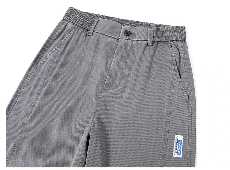 Summer Thin Casual Pants Men's Straight Wide Pants Brand Clothing Lyocell Stretch Loose Trousers Korean Trendy Man Clothing