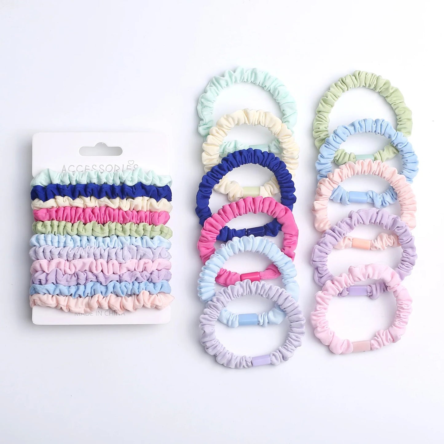 10PCS/Set Macaron Elastic Hair Bands Scrunchies Hair Ties Women Girls Candy Colorfuls Ponytail Rubber Bands Hair Accessories