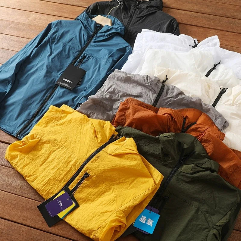 Ultrathin Fishing Jacket Tops Hiking Wearing Good Quality Summer Jackets Men Coats Male Sunscreen Windbreaker Traveling Clothing
