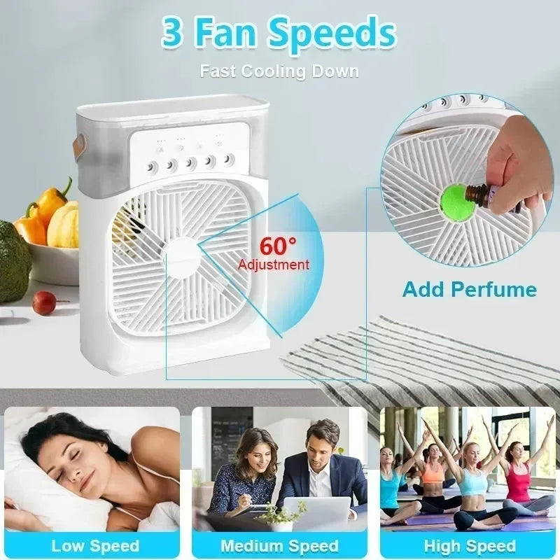 Five-hole Cooling Spray Fan Air Conditioners USB Electric Fan Desktop Air Cooler Humidifie For Student Dormitory Home and Office