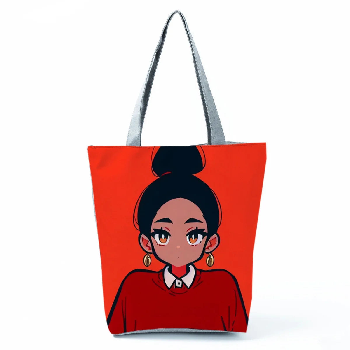 Trendy Hot Sale Of The Season Large Capacity Single Shoulder Printed Women's Bag Cool Afro Girl Design Polyester Material Zip...