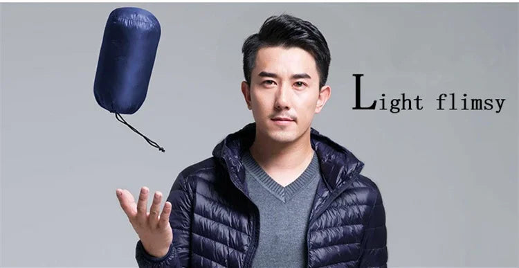 2024 New Arrivasl Men's Ultra Lightweight Packable Down Jacket Autumn Spring Winter Water and Wind-Resistant Breathable Coat