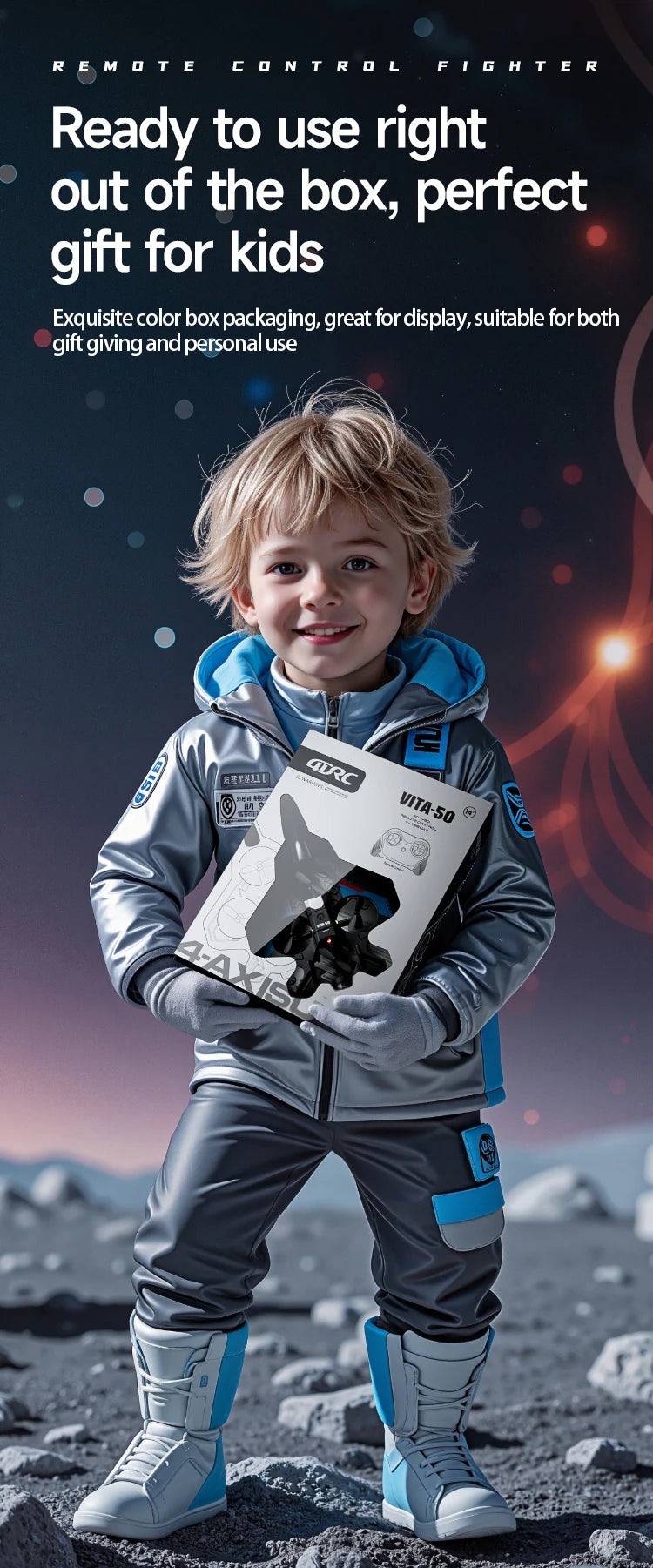 V50 RC Plane 2.4G Remote Control Aircraft 360° Stunt Helicopter Glider with Light Fighter Airplane Toy for Boys Children Gifts