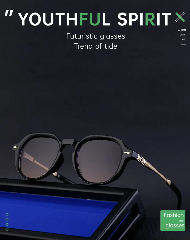 Retro Style Rectangular Frame Sunglasses Luxurious Outdoor Street Photography Sunscreen Glasses Fishing Driving