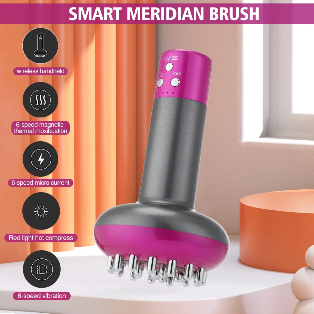 Rechargeable Guasha Massager Body Shaping Heating Meridian Scraping Brush Lymphatic Drainage Machine Fat Burner