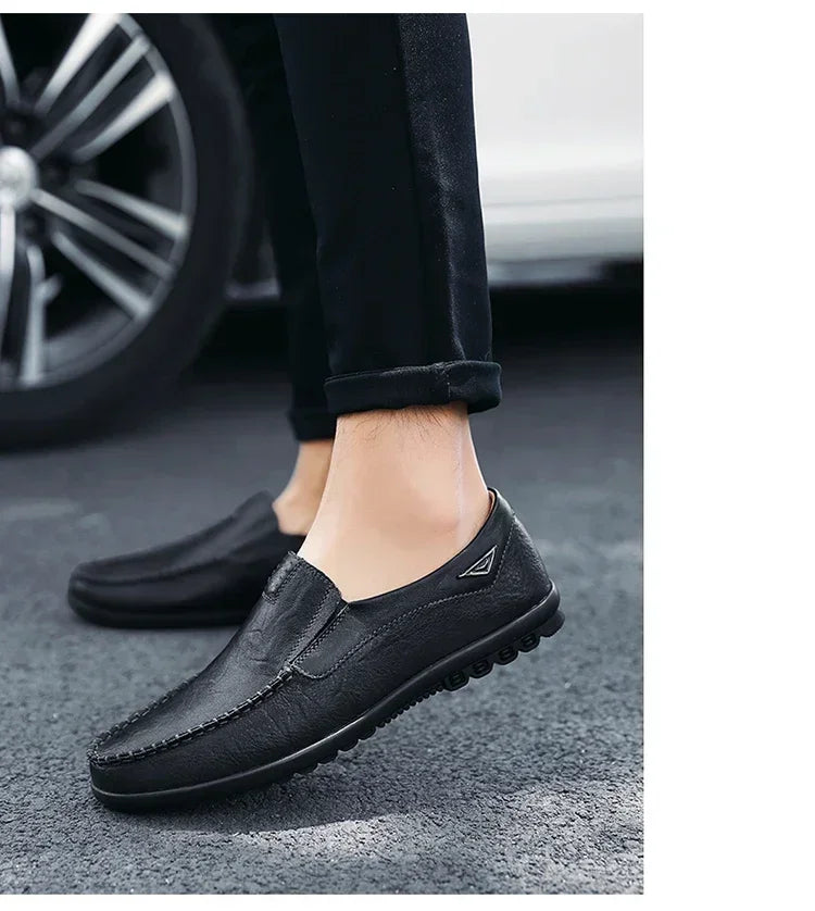 Men Dress Shoes Natural Leather Men's Brand Shoes Sale Formal Shoe Men's Cowhide Italian Genuine Leather Loafers Footwear Casual