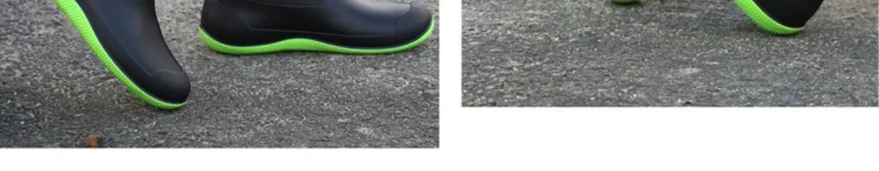 Fashion Rain Boots Men's Short Delivery Riders Galoshes Plus Cotton Waterproof Winter Shoes