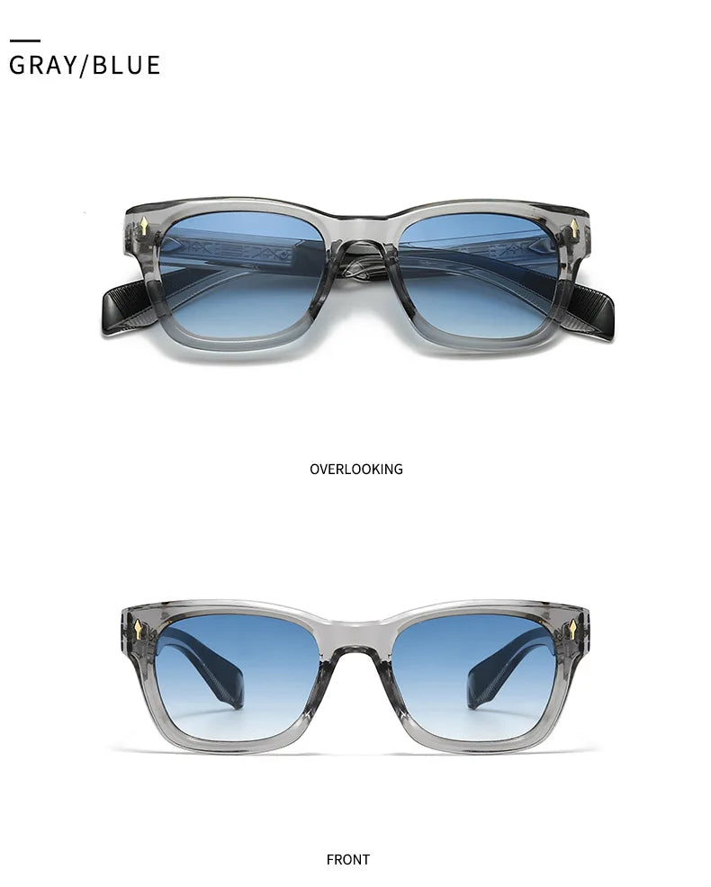 Hot Sale New Polarized Sunglasses Male Fashion Black Travelling UV400 Shades Men Women Classic Square High Quality Rivet Glasses