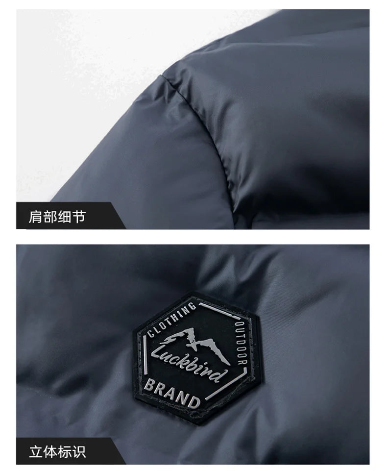 Winter Men Casual Parkas Solid Color Warm Thickened Jacket for Men Quality Turn-down Collar Male Overcoat 2024 Fashion All-match