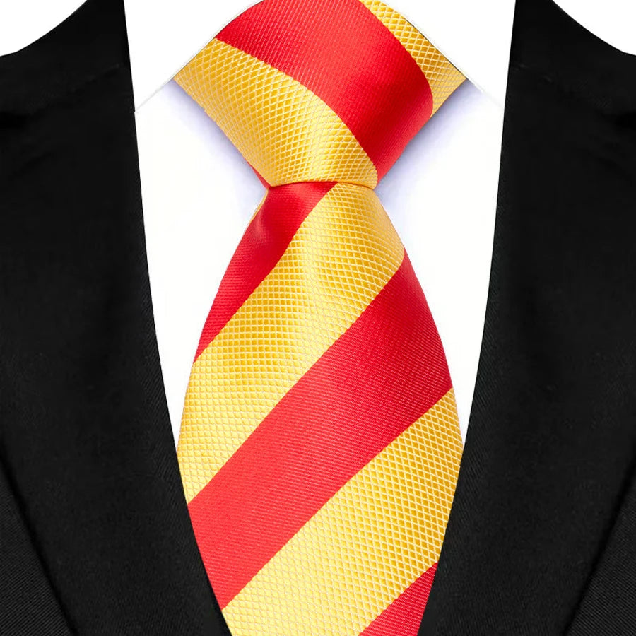 New Men's Tie Classic Stripes 8cm Jacquard Daily Wear Red Blue Green Necktie Cravat Wedding Party Dress Accessories Gift For Man