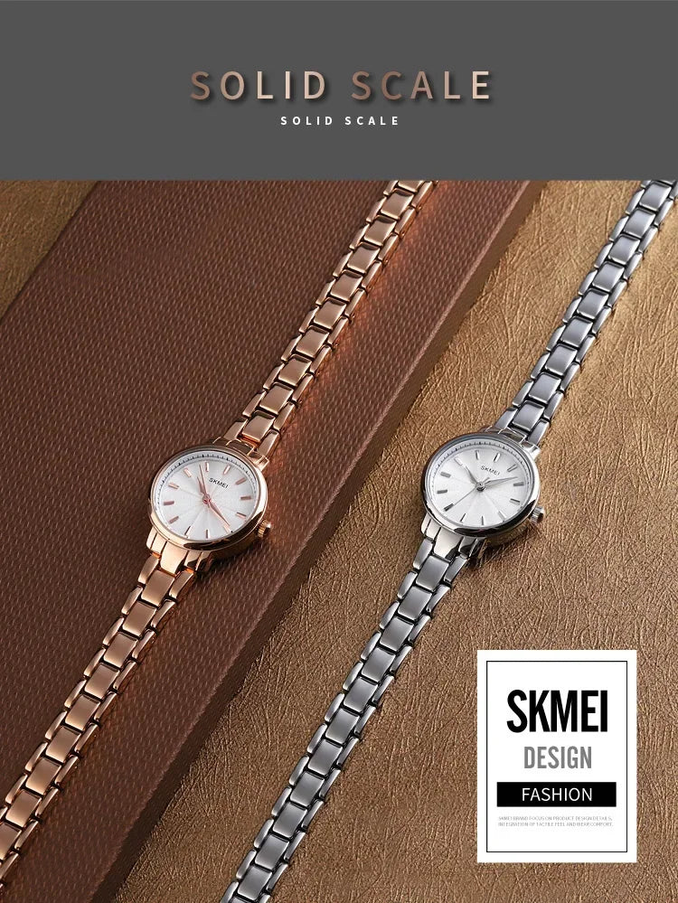 SKMEI 1410 Wrist Waterproof Stainless Steel Women Watches Luxury Montre Femme Quartz Watch Women Fashion Ladies Watches