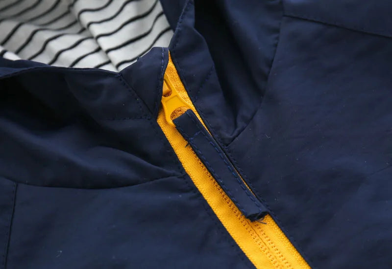 1 2 3 4 5 6 Years Spring Autumn Boys Coats Patchwork Cartoon Car Pattern Hooded Windbreaker Leisure Overcoat For Kids