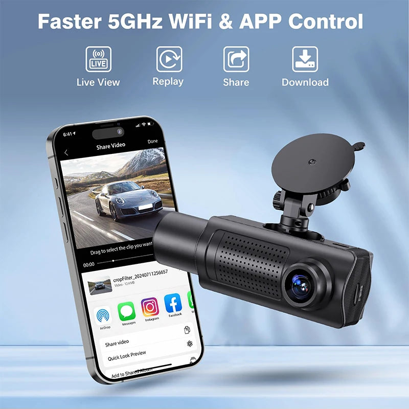 3 Cameras Car DVR Wifi 1080P Inside Vehicle Dash Cam Three Way Camera DVRs Recorder Video Registrator Mini Dashcam Camcorder