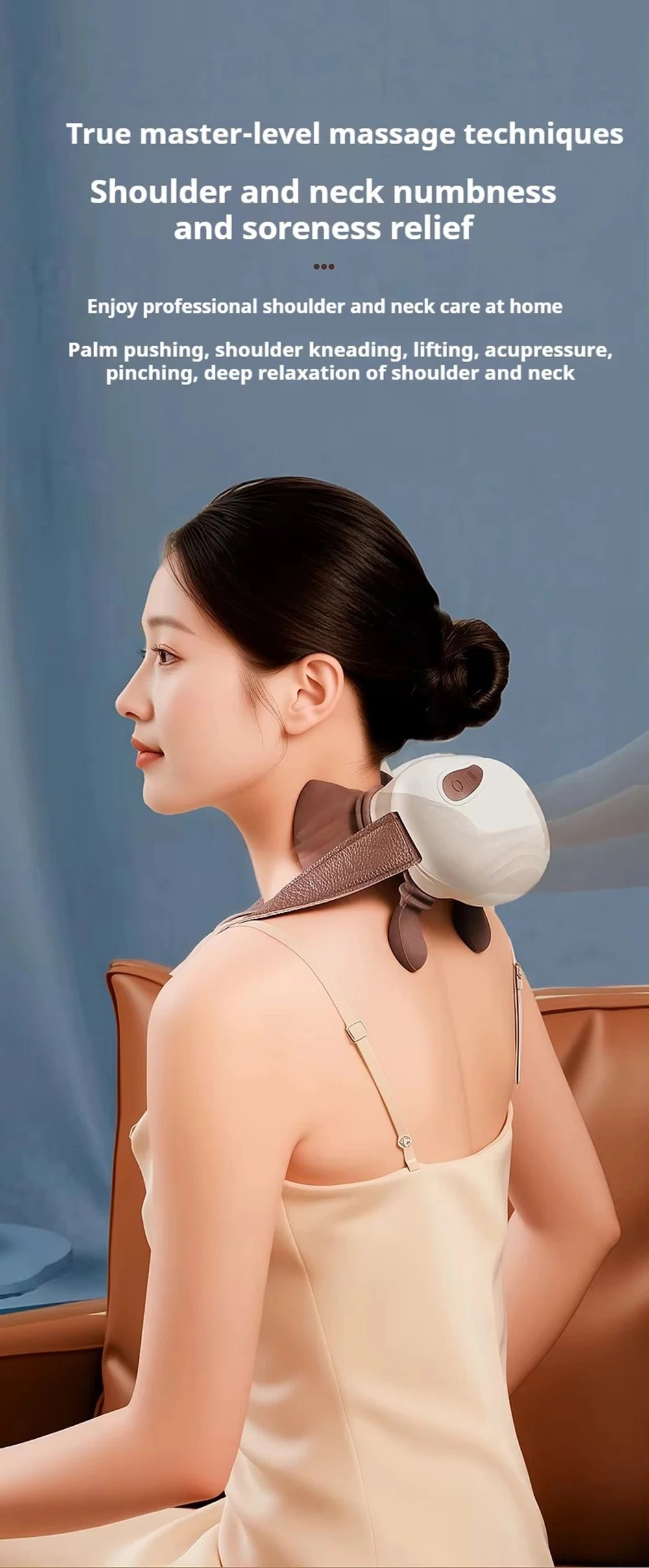 Neck Shoulder Massager Kneading Shiatsu Massager Shawl Kneading Spine Back Muscle Relaxer Trapezius Neck and Shoulder Massage