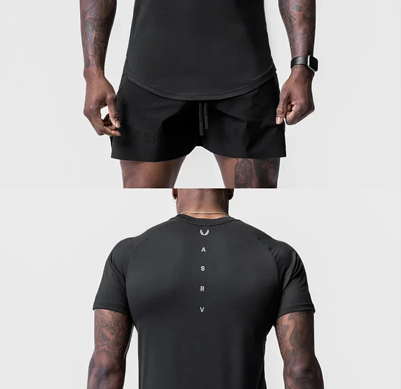 Men's Quick Dry Fitness T-Shirt Gym Running Sportswear Summer Breathable Workout Tee Bodybuilding Muscle Shirt Casual Activewear