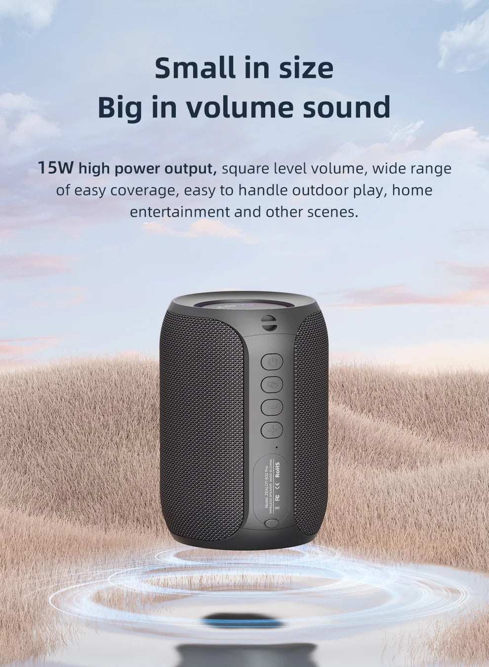 ZEALOT-S62M Karaoke Machine Portable Bluetooth 5.3 Speaker System with 1-2 Wireless Microphones Home Family festival Gifts